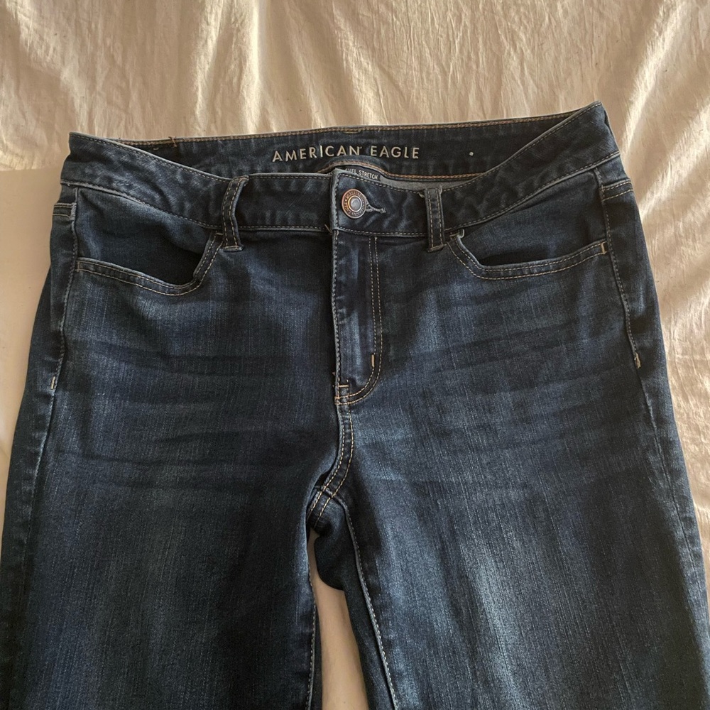 American Eagle Jeans Women Size 10 Blue Denim Dark Wash Next Level Stretch